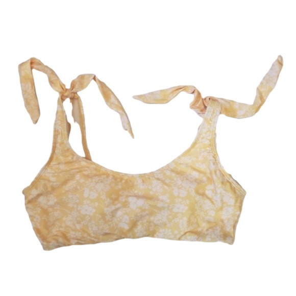 LC LAUREN CONRAD Swim Top Bralette Beach Cruise Yellow Floral - Picture 3 of 8